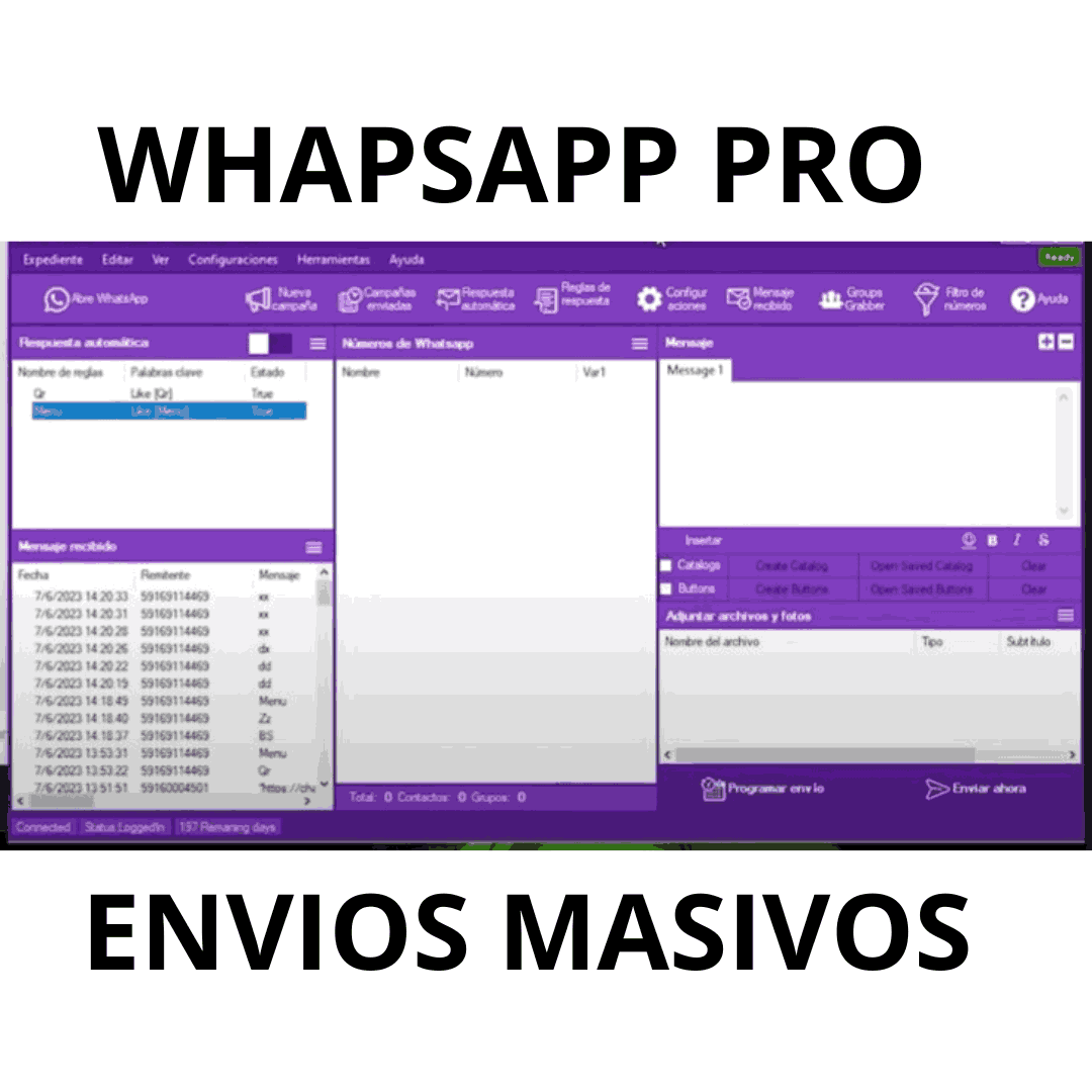 1 AÑO  Whatsapp Pro APP WEB MORADO ENVIOS MASIVOS( 1 pc-laptop)